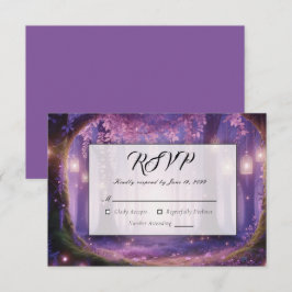 Tarjeta De Confirmación De Asistencia Boda en el Bosque Encantado de Violet a la Mediano
