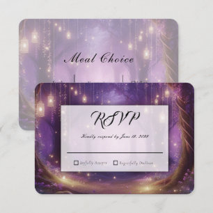 Tarjeta De Confirmación De Asistencia Boda en el Bosque Encantado de Violet a Medianoche