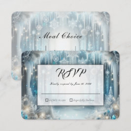 Tarjeta De Confirmación De Asistencia Boda en el bosque nevado brillante