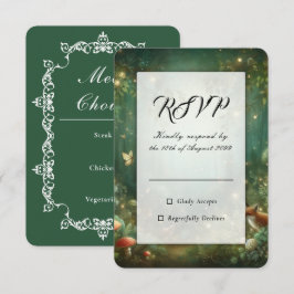 Tarjeta De Confirmación De Asistencia Boda en el Encantado Bosque Verde Esmeralda