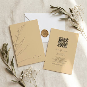 Tarjeta De Confirmación De Asistencia Boda en el Jardín Lavado por el Sol Código QR ID12