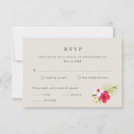 Tarjeta De Confirmación De Asistencia Boda en la Playa Tropical