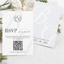 Tarjeta De Confirmación De Asistencia Boda en línea de escudo Vintage Asistencia Código