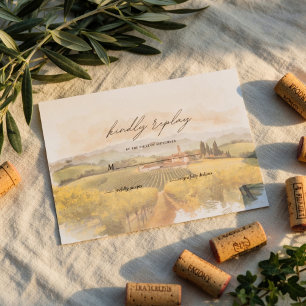 Tarjeta De Confirmación De Asistencia Boda en Viñedo Toscano   Campiña Italiana