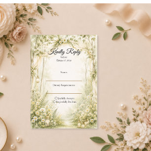 Tarjeta De Confirmación De Asistencia Boda encantadora en el bosque