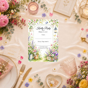 Tarjeta De Confirmación De Asistencia Boda Encantadora en el Jardín
