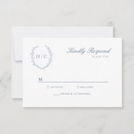 Tarjeta De Confirmación De Asistencia Boda Escudo botánico romántico