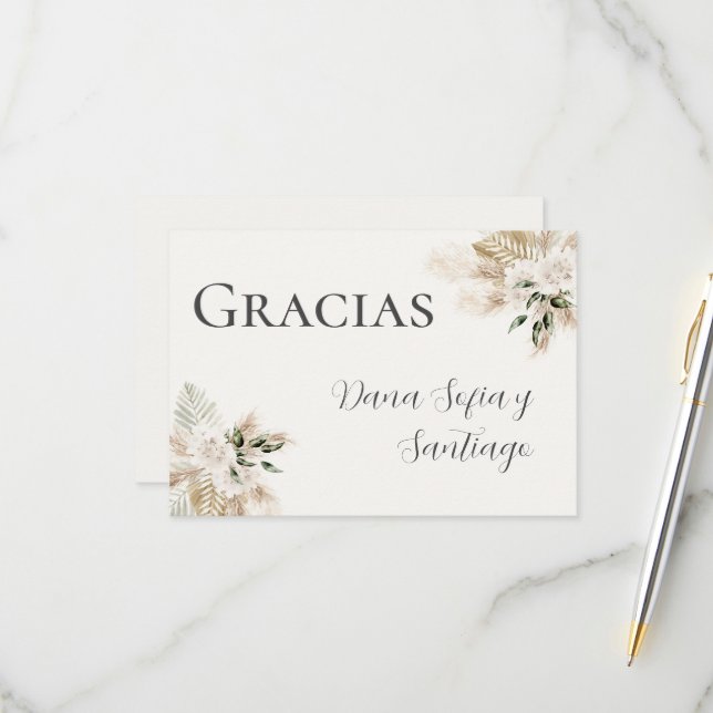 Tarjeta De Confirmación De Asistencia Boda español del Boho Gracias (Anverso/Reverso In Situ)