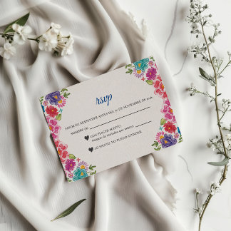 Tarjeta De Confirmación De Asistencia Boda Española Botánica Floral Colorida Fiesta