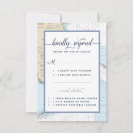 Tarjeta De Confirmación De Asistencia boda/evento semiformal #Nautical de Florida