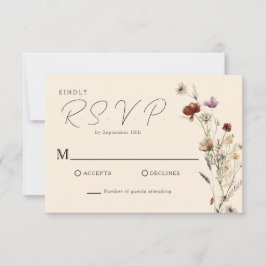Tarjeta De Confirmación De Asistencia Boda Fall Boho Wildflower