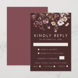Tarjeta De Confirmación De Asistencia Boda Fall Wildflower