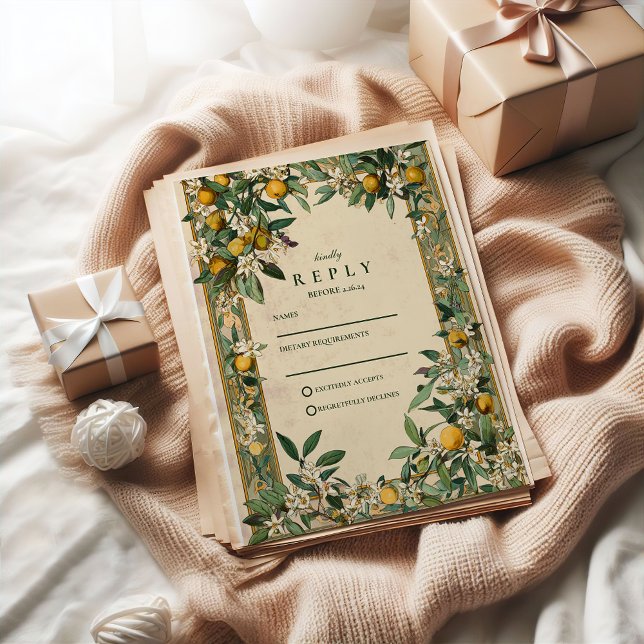 Tarjeta De Confirmación De Asistencia Boda Flor de Limón (Subido por el creador)