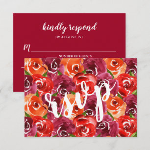 Tarjeta De Confirmación De Asistencia Boda floral acuarela