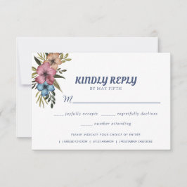 Tarjeta De Confirmación De Asistencia Boda floral acuarela de verano