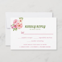 Tarjeta De Confirmación De Asistencia Boda floral acuarela de verano