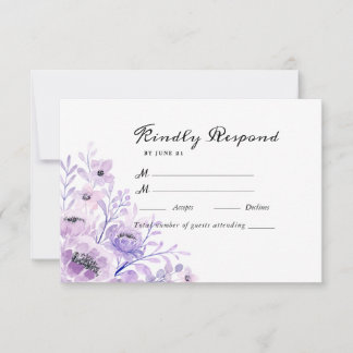 Tarjeta De Confirmación De Asistencia Boda floral acuarela de verano