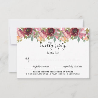 Tarjeta De Confirmación De Asistencia Boda floral acuarela de verano