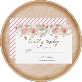 Tarjeta De Confirmación De Asistencia Boda floral acuarela de verano