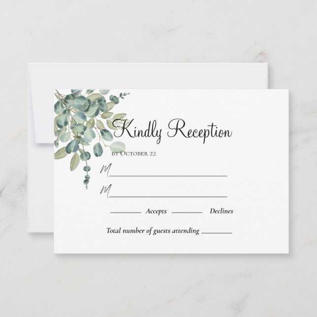 Tarjeta De Confirmación De Asistencia Boda floral acuarela de verano (Anverso)