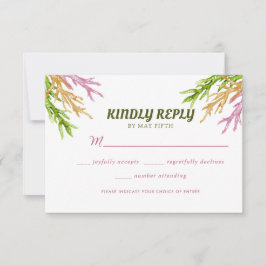 Tarjeta De Confirmación De Asistencia Boda floral acuarela de verano