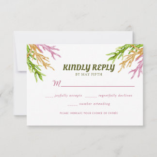 Tarjeta De Confirmación De Asistencia Boda floral acuarela de verano