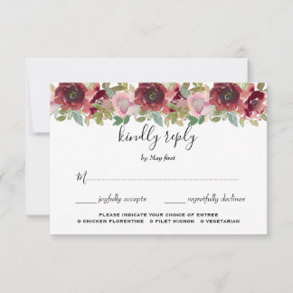 Tarjeta De Confirmación De Asistencia Boda floral acuarela de verano