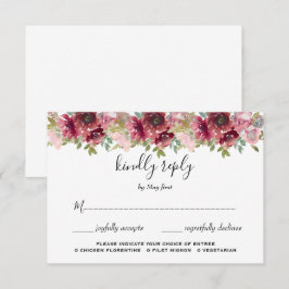 Tarjeta De Confirmación De Asistencia Boda floral acuarela de verano