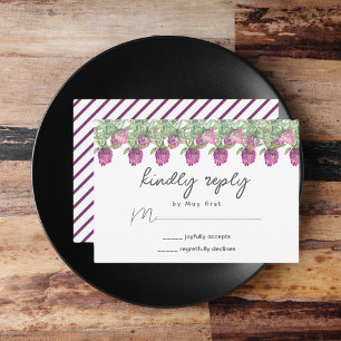 Tarjeta De Confirmación De Asistencia Boda floral acuarela jungla de verano