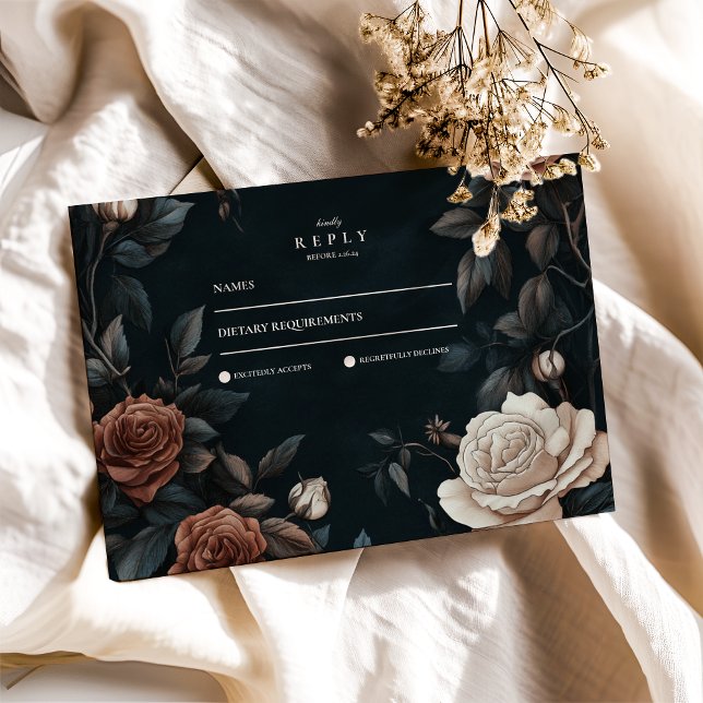 Tarjeta De Confirmación De Asistencia Boda floral Art Nouveau de lujo (Subido por el creador)