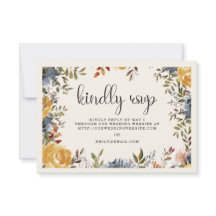 Boda Floral Azul Amarillo Responda Amablemente