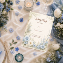 Boda floral azul elegante