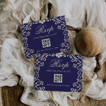 Boda Floral Azul QR
