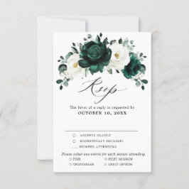 Tarjeta De Confirmación De Asistencia Boda floral blanca Eucalyptus