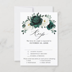 Tarjeta De Confirmación De Asistencia Boda floral blanca Eucalyptus