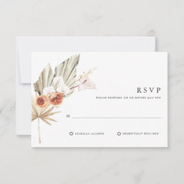 Tarjeta De Confirmación De Asistencia Boda floral bohemio botánico boho