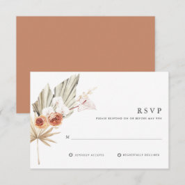 Tarjeta De Confirmación De Asistencia Boda floral bohemio botánico boho