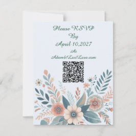 Tarjeta De Confirmación De Asistencia Boda floral bohemio romántico