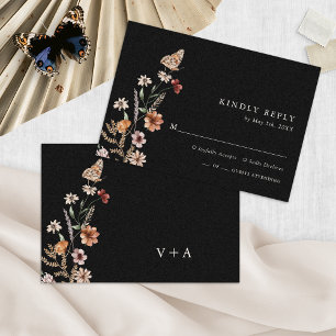 Tarjeta De Confirmación De Asistencia Boda Floral Boho Chic