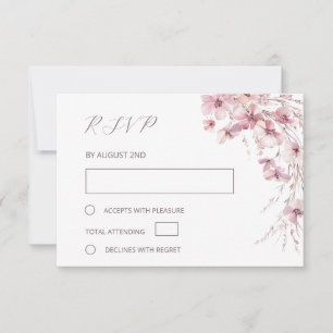 Tarjeta De Confirmación De Asistencia Boda floral boho rosa polvoriento