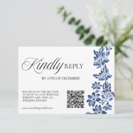 Tarjeta De Confirmación De Asistencia Boda floral botánica elegante