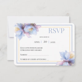 Tarjeta De Confirmación De Asistencia Boda Floral Botánica Pastel Artístico
