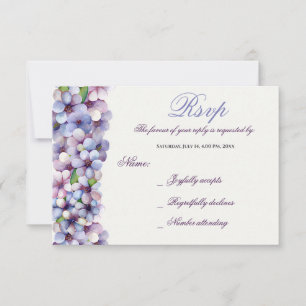 Tarjeta De Confirmación De Asistencia Boda floral de acuarela poética romántica