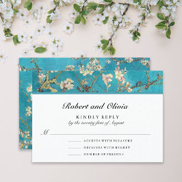 Tarjeta De Confirmación De Asistencia Boda floral de almond Blossoms