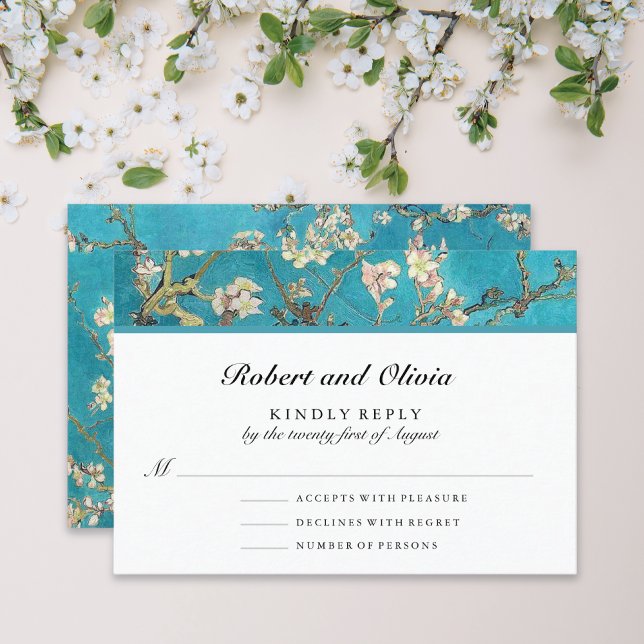 Tarjeta De Confirmación De Asistencia Boda floral de almond Blossoms (Subido por el creador)