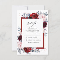 Boda floral de Burgundy Wine Dusty Blue Slate