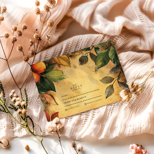 Tarjeta De Confirmación De Asistencia Boda Floral de calabaza