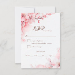 Tarjeta De Confirmación De Asistencia Boda floral de cerezo japonés Sakura