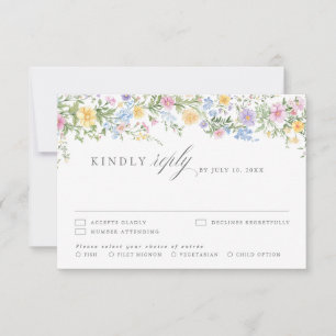 Tarjeta De Confirmación De Asistencia Boda floral de jardín ornamental de primavera con