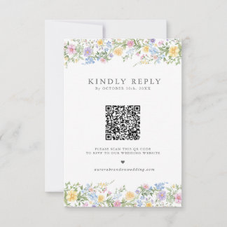 Tarjeta De Confirmación De Asistencia Boda floral de jardín ornamental de primavera en p